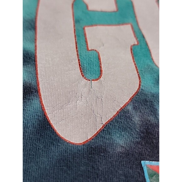 Vintage Guess Shirt Mens M Blue Black Tie Dye Graphic Flag Embroidered 90s - Picture 2 of 15